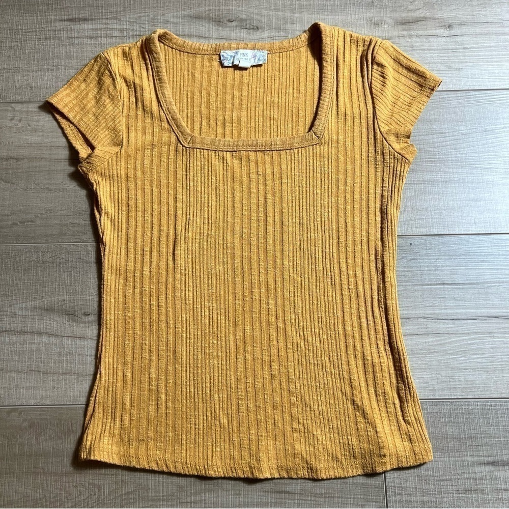 PINK REPUBLIC Juniors Ribbed Top Shirt Size S